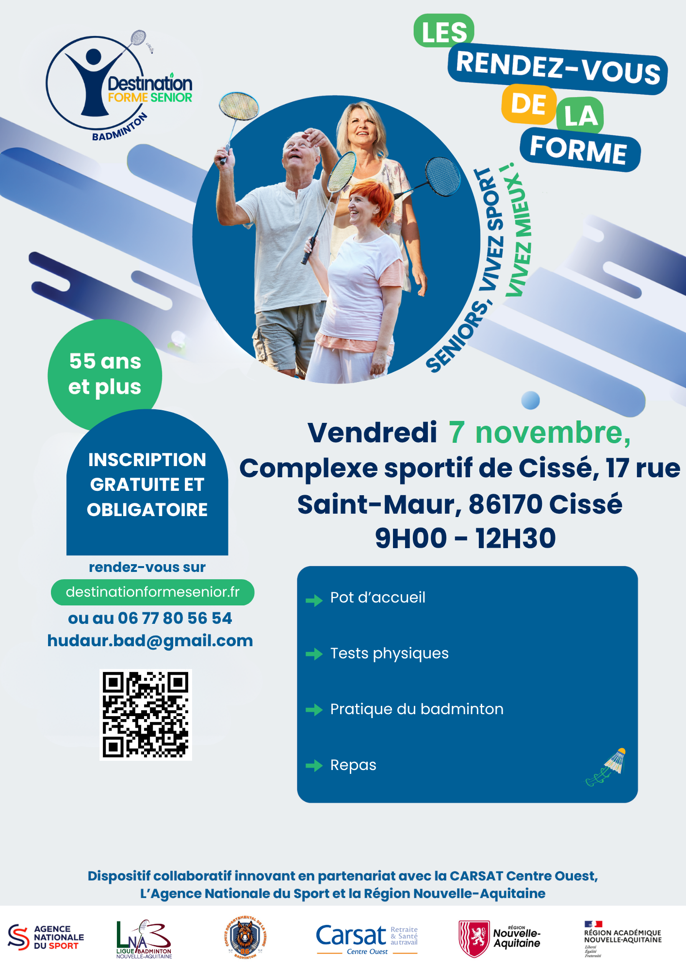 Promotion animation Sport santé Badminton Senior à Cissé